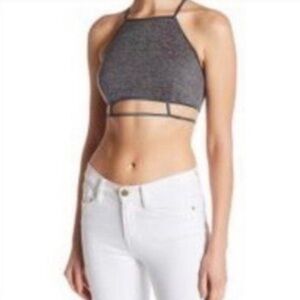 Revolve Line & Dot NWT Grey Halter Bralette Size Medium